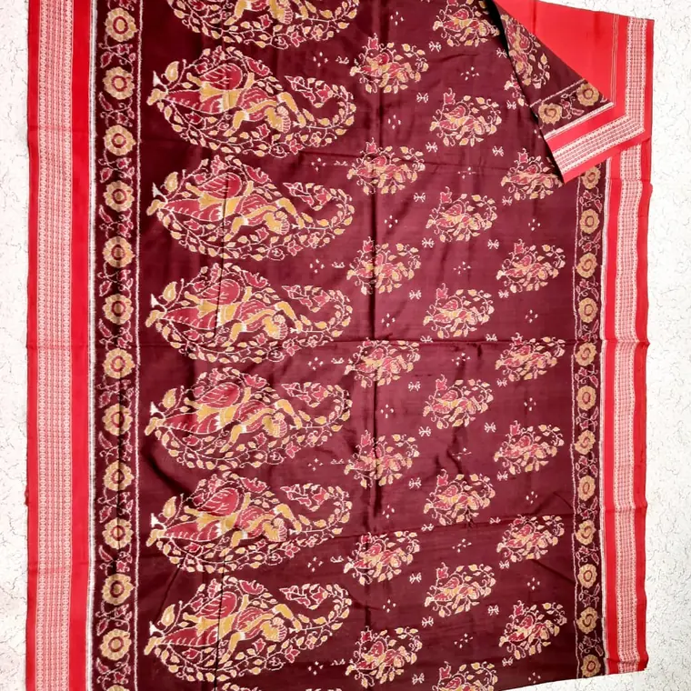 Paata saree with elephant and floral bandha