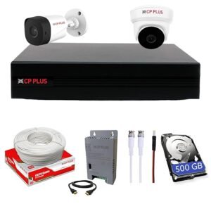 CP PLUS Full HD 4 Channel DVR with 2.4 MP 1 Outdoor and 1 Indoor Cameras