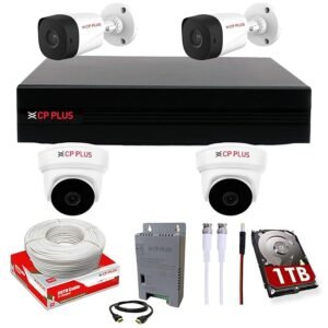 CP PLUS Full HD 4 Channel DVR with 2.4 MP 2 Outdoor and 2 Indoor Cameras